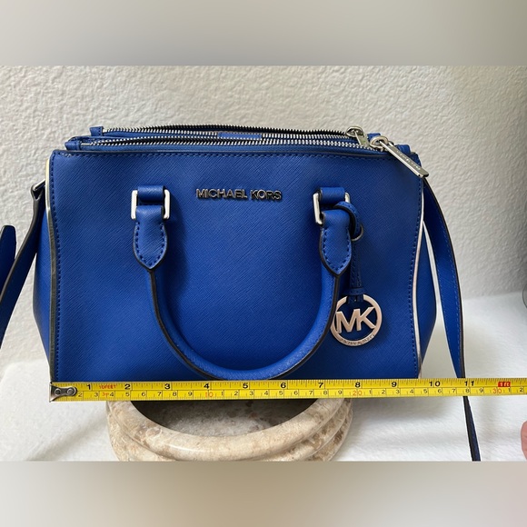 Michael Kors Sutton Saffiano Leather Satchel Handbag, Cobalt Blue. - Picture 10 of 13